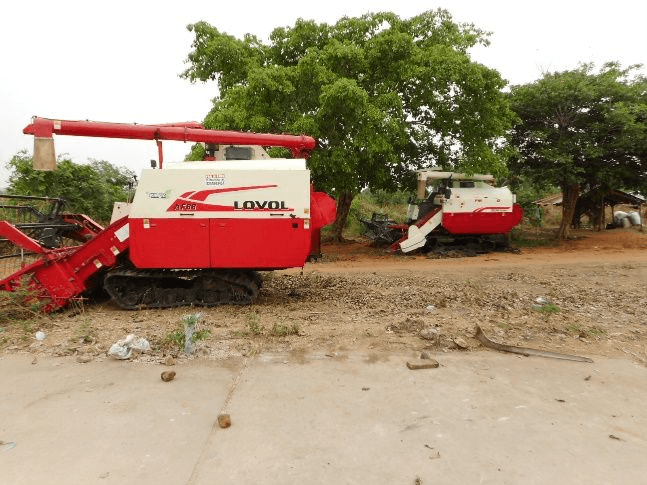 Modern combine harvesters supporting farm mechanisation and crop harvesting