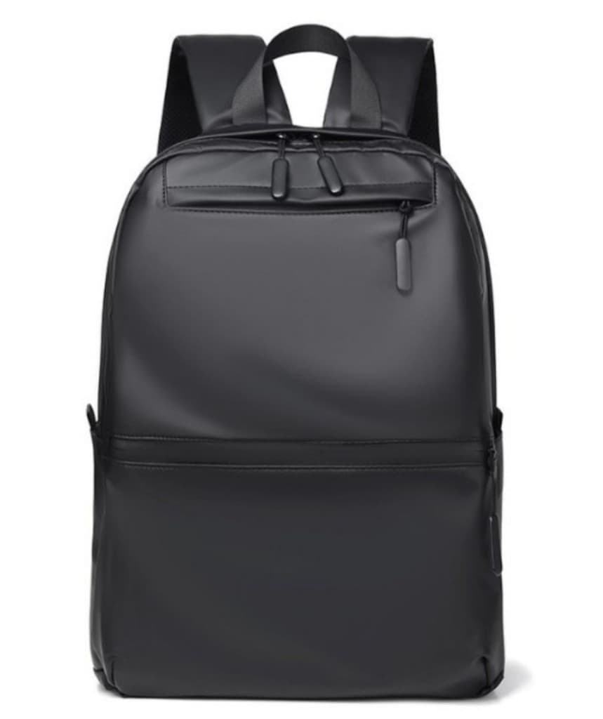 Minimalist black backpack for office and travel supply orders