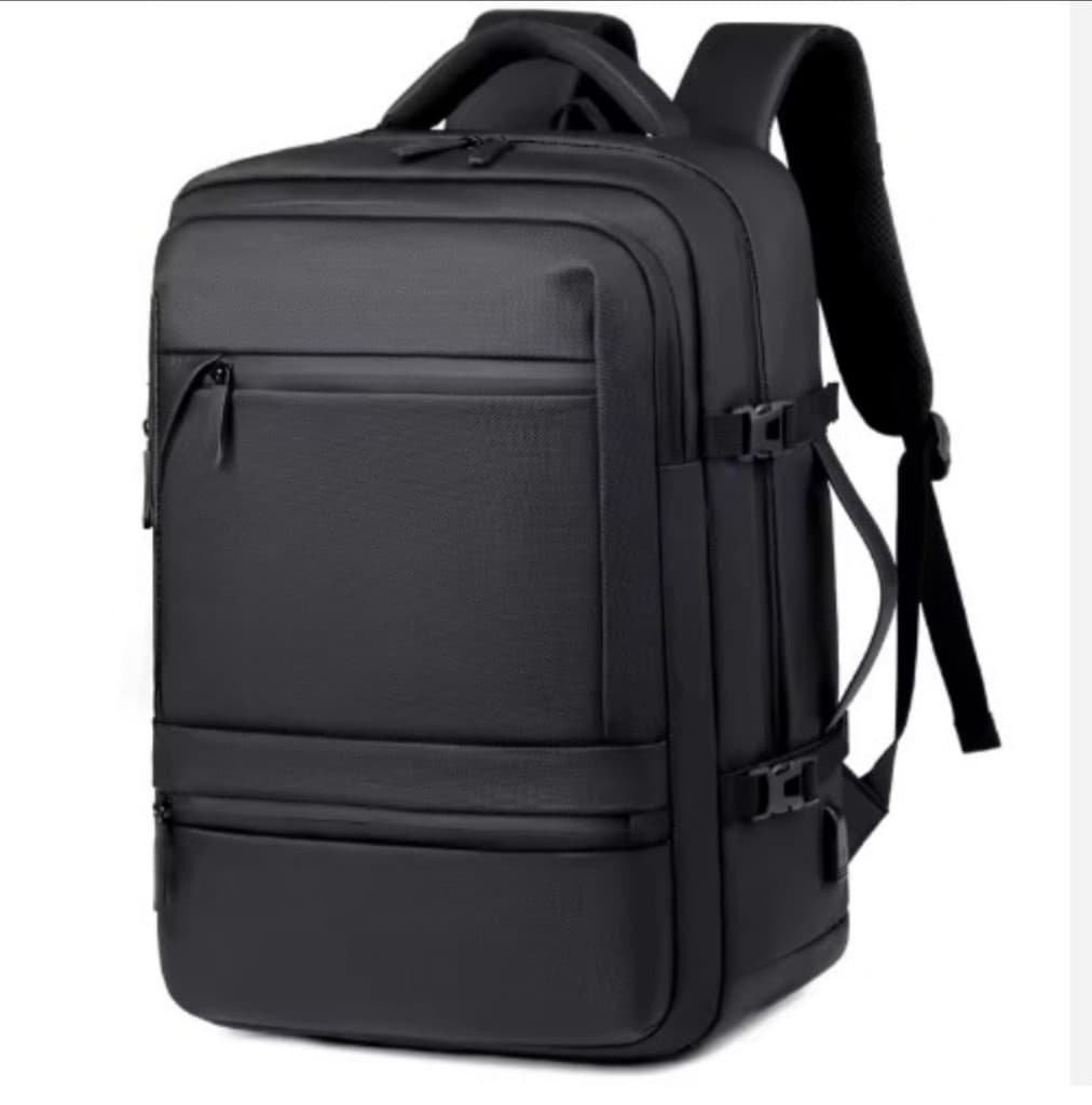 Business backpack with side handle and USB port for institutional supply