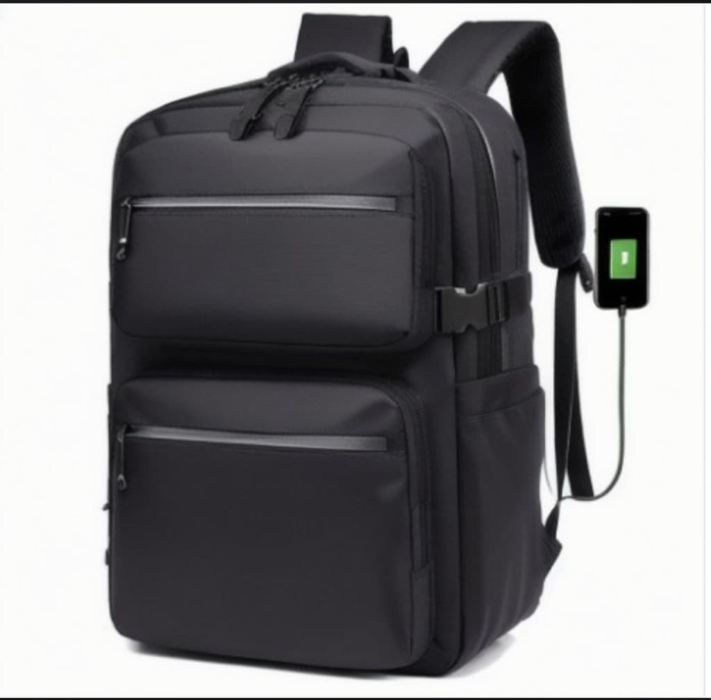 Anti-theft laptop backpack with USB charging port for office supply